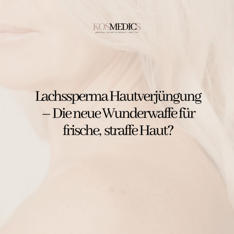 Lachssperma Hautverjüngerung - Bild mit Frau und Text: Die neue Wunderwaffe für frische und straffe Haut?